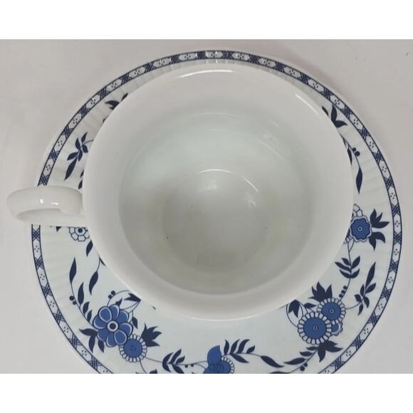 RMS Titanic Authentic Replica Coffee Tea Cup Saucer White Star Line Blue U297 - Picture 6 of 9